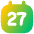 Date 27 Calendar Icon from Flex Gradient Set