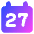 Date 27 Calendar Icon from Core Gradient Set