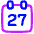 Date 27 Calendar Icon from Plump Neon Set
