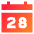 Date 28 Calendar Icon from Sharp Gradient Set