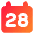 Date 28 Calendar Icon from Core Gradient Set