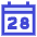 Date 28 Calendar Icon from Sharp Duo Set