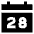 Date 28 Calendar Icon from Sharp Solid Set