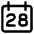 Date 28 Calendar Icon from Core Line Set