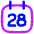 Date 28 Calendar Icon from Flex Neon Set