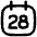 Date 28 Calendar Icon from Flex Line Set