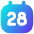 Date 28 Calendar Icon from Flex Gradient Set