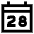 Date 28 Calendar Icon from Sharp Line Set