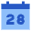 Date 28 Calendar Icon from Sharp Flat Set