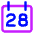 Date 28 Calendar Icon from Core Neon Set