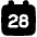 Date 28 Calendar Icon from Plump Solid Set
