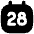 Date 28 Calendar Icon from Flex Solid Set