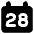 Date 28 Calendar Icon from Core Solid Set