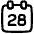 Date 28 Calendar Icon from Plump Line Set