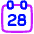Date 28 Calendar Icon from Plump Neon Set