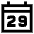 Date 29 Calendar Icon from Sharp Line Set