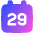 Date 29 Calendar Icon from Plump Gradient Set