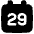 Date 29 Calendar Icon from Plump Solid Set