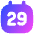 Date 29 Calendar Icon from Flex Gradient Set
