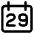 Date 29 Calendar Icon from Core Line Set