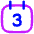 Date 3 Calendar Icon from Flex Neon Set