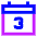 Date 3 Calendar Icon from Sharp Neon Set