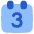 Date 3 Calendar Icon from Plump Flat Set