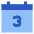 Date 3 Calendar Icon from Sharp Flat Set