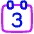Date 3 Calendar Icon from Plump Neon Set