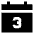 Date 3 Calendar Icon from Sharp Solid Set