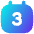 Date 3 Calendar Icon from Flex Gradient Set