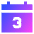 Date 3 Calendar Icon from Sharp Gradient Set