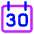 Date 30 Calendar Icon from Core Neon Set