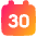 Date 30 Calendar Icon from Plump Gradient Set