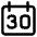 Date 30 Calendar Icon from Core Line Set