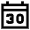 Date 30 Calendar Icon from Sharp Line Set