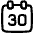 Date 30 Calendar Icon from Plump Line Set