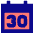 Date 30 Calendar Icon from Sharp Pop Set
