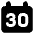 Date 30 Calendar Icon from Core Solid Set