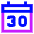 Date 30 Calendar Icon from Sharp Neon Set