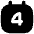 Date 4 Calendar Icon from Flex Solid Set