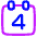 Date 4 Calendar Icon from Plump Neon Set