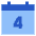 Date 4 Calendar Icon from Sharp Flat Set