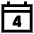 Date 4 Calendar Icon from Sharp Line Set