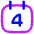 Date 4 Calendar Icon from Flex Neon Set