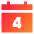 Date 4 Calendar Icon from Sharp Gradient Set