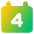 Date 4 Calendar Icon from Core Gradient Set