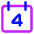 Date 4 Calendar Icon from Core Neon Set