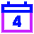 Date 4 Calendar Icon from Sharp Neon Set
