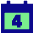 Date 4 Calendar Icon from Sharp Pop Set